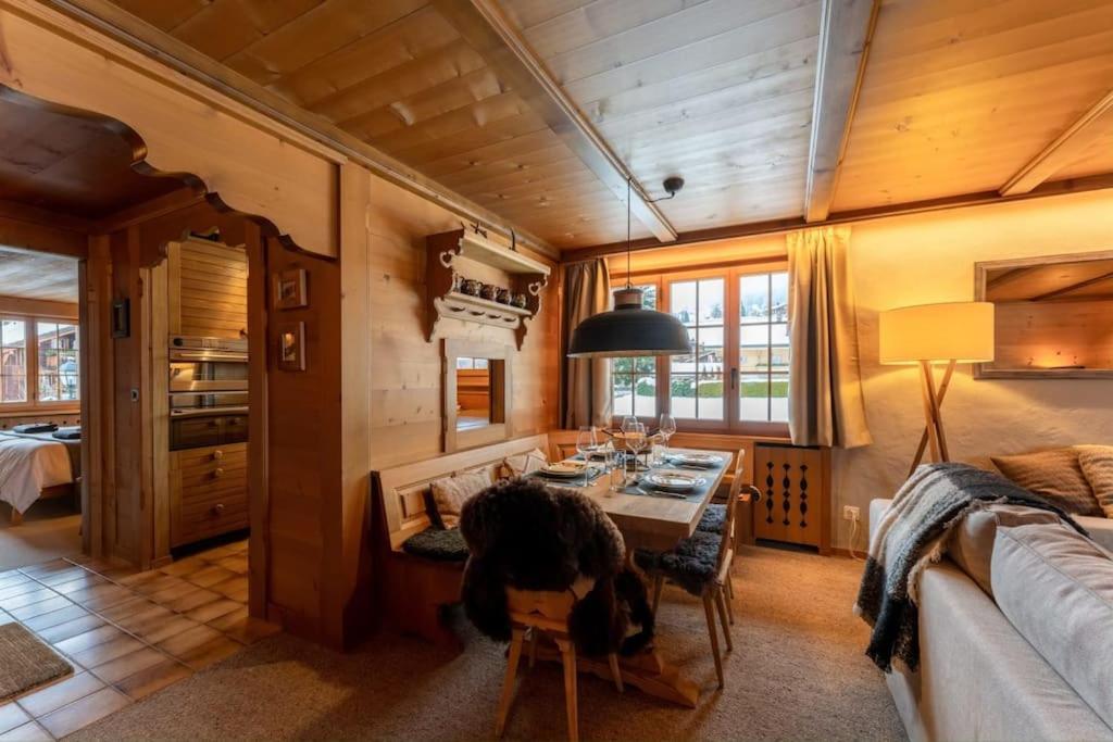 Charming Alpine Apartment Gstaad Bagian luar foto