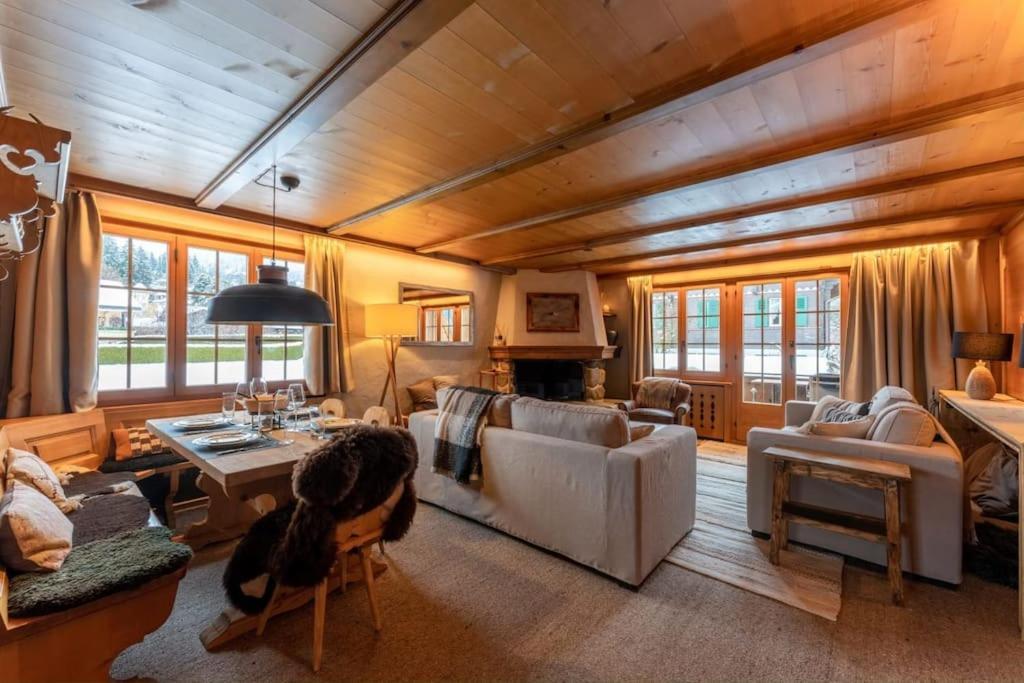 Charming Alpine Apartment Gstaad Bagian luar foto